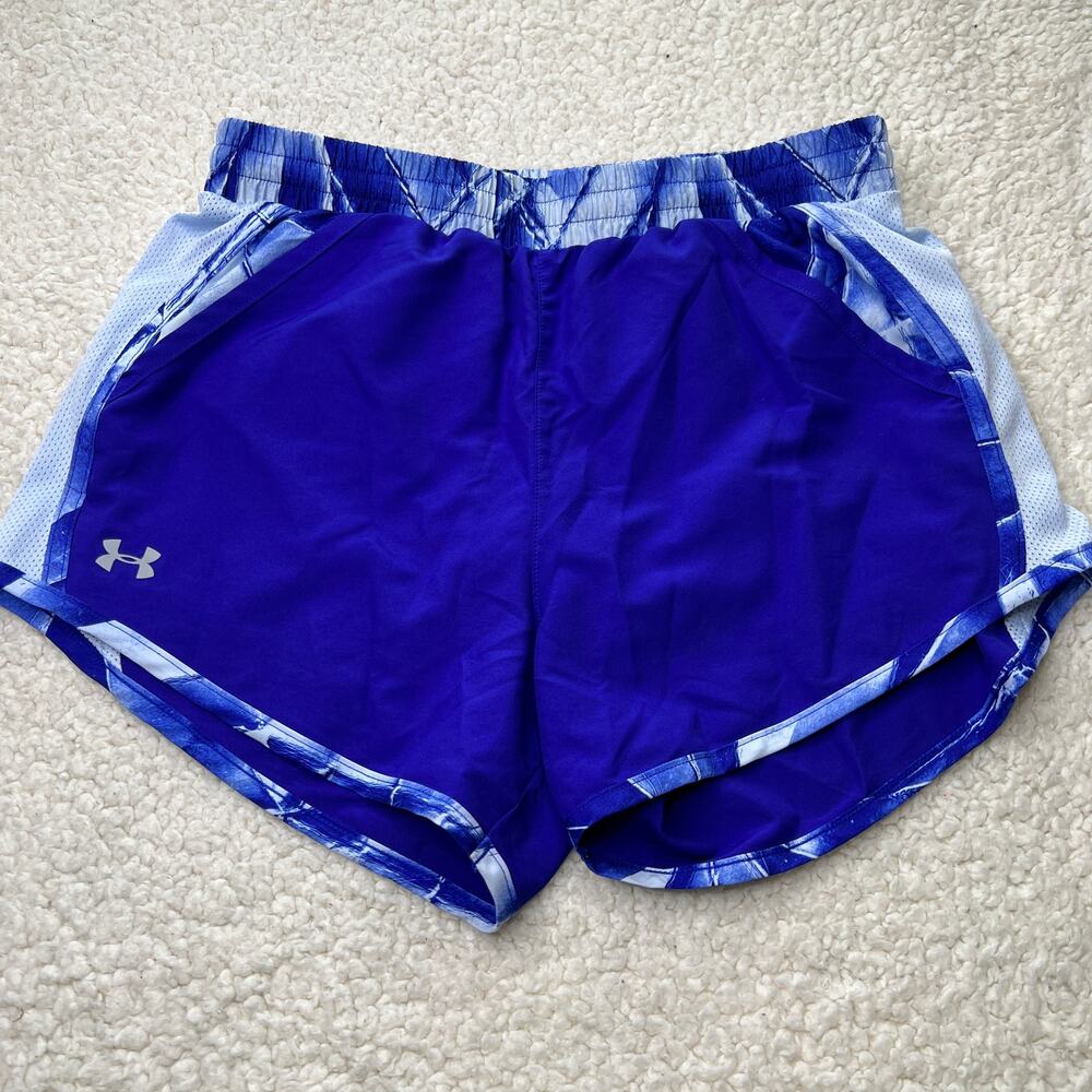 Under Armour Blue and White Running Shorts XS